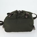 PRADA Backpack Nylon Khaki Silver Auth 165432-5