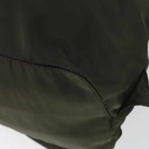 PRADA Backpack Nylon Khaki Silver Auth 165432