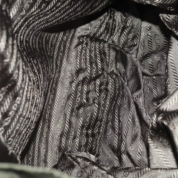 PRADA Backpack Nylon Khaki Silver Auth 165432