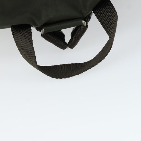 PRADA Backpack Nylon Khaki Silver Auth 165432