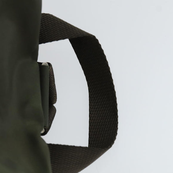 PRADA Backpack Nylon Khaki Silver Auth 165432