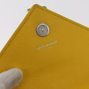 SAINT LAURENT Chain Cassandra Shoulder Bag Leather Yellow Silver Auth 165434-10