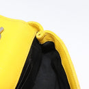 SAINT LAURENT Chain Cassandra Shoulder Bag Leather Yellow Silver Auth 165434-19