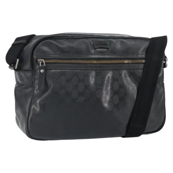 GUCCI GG Implementation Shoulder Bag Black Silver 211107 Auth 165449