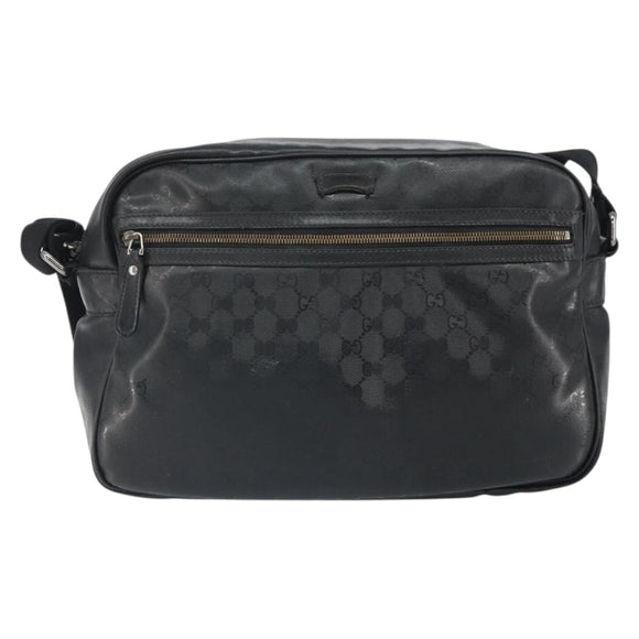 GUCCI GG Implementation Shoulder Bag Black Silver 211107 Auth 165449