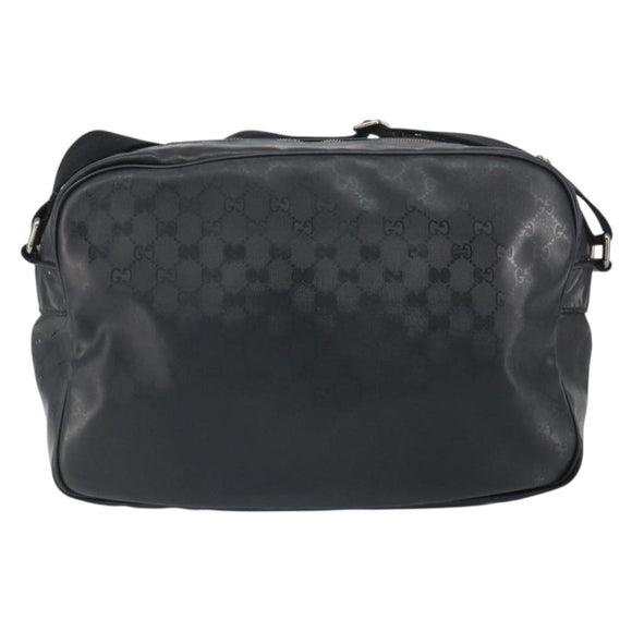 GUCCI GG Implementation Shoulder Bag Black Silver 211107 Auth 165449