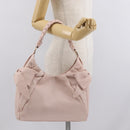 Salvatore Ferragamo Vala Ribbon Schoudertas Leer Roze Goud Auth 165457-23