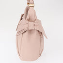 Salvatore Ferragamo Vala Ribbon Schoudertas Leer Roze Goud Auth 165457-3