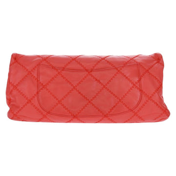 CHANEL Ultra Stitch Chain Shoulder Bag Lamb Skin Red Silver CC Auth 165469M - 0