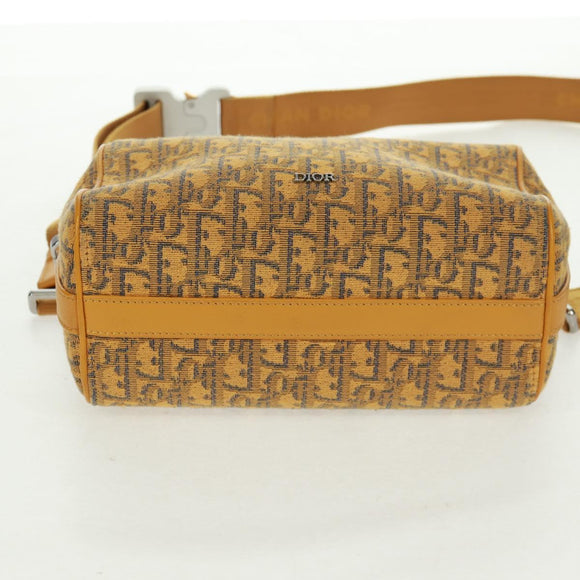 Christian Dior Trotter Canvas Saddle Oblique Dior Lanco Bag Yellow Auth 165473SAM
