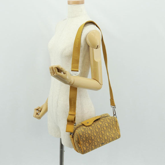 Christian Dior Trotter Canvas Saddle Oblique Dior Lanco Bag Yellow Auth 165473SAM