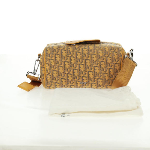 Christian Dior Trotter Canvas Saddle Oblique Dior Lanco Bag Yellow Auth 165473SAM