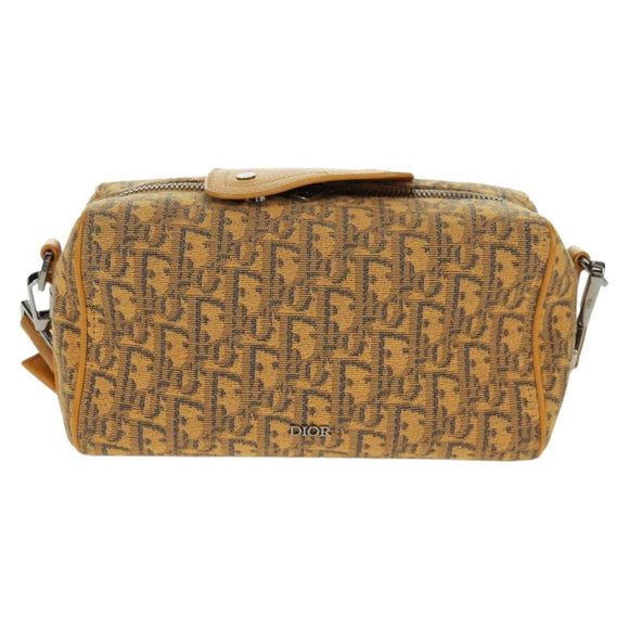 Christian Dior Trotter Canvas Saddle Oblique Dior Lanco Bag Yellow Auth 165473SAM