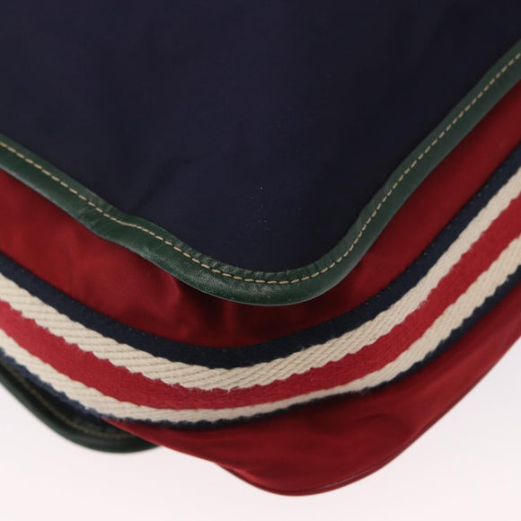 GUCCI Shoulder Bag Nylon Navy Silver 189662 Auth 165474