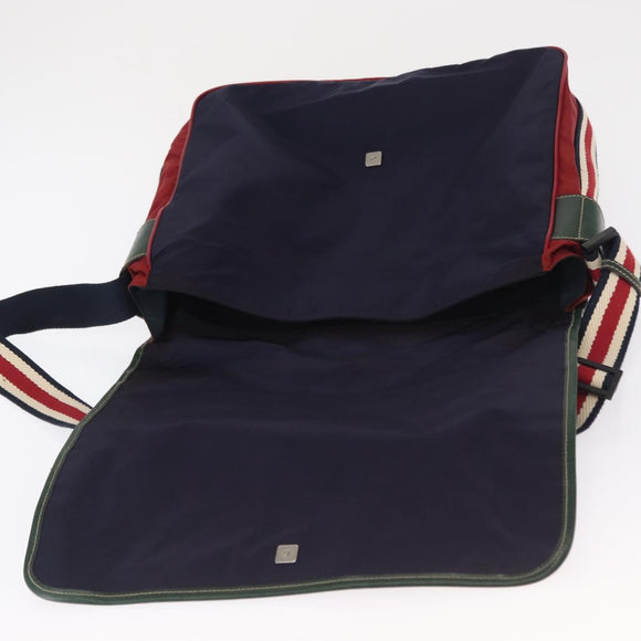 GUCCI Shoulder Bag Nylon Navy Silver 189662 Auth 165474