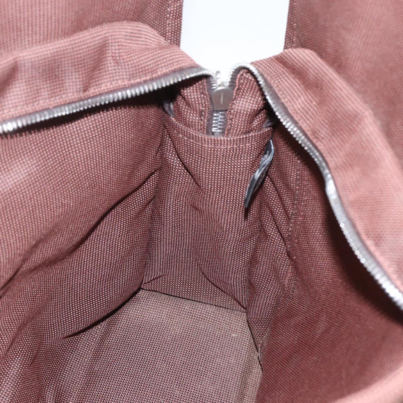 HERMES Her Line Tote MM Tote Bag Canvas Brown Auth 165475