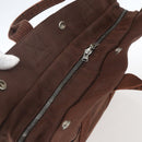 HERMES Her Line Tote MM Tote Bag Canvas Brown Auth 165475-6