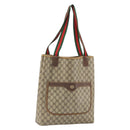 GUCCI GG Supreme Web Sherry Line Tote Bag PVC Beige Gold 89 02 003 Auth 165476-1
