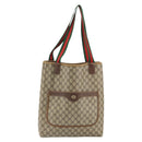 GUCCI GG Supreme Web Sherry Line Tote Bag PVC Beige Gold 89 02 003 Auth 165476-2