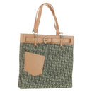 Christian Dior Trotter Canvas Tote Bag Green Silver Auth 165477V-1