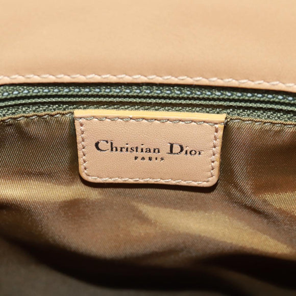 Christian Dior Trotter Canvas Tote Bag Green Silver Auth 165477V