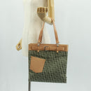 Christian Dior Trotter Canvas Tote Bag Green Silver Auth 165477V-24