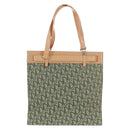 Christian Dior Trotter Canvas Tote Bag Green Silver Auth 165477V-2