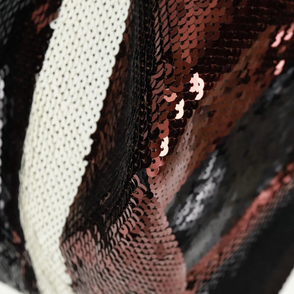 PRADA Sequin Tote Bag Nylon Gold Black Auth 165478V