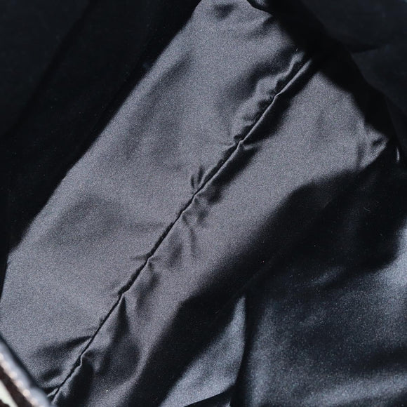 PRADA Sequin Tote Bag Nylon Gold Black Auth 165478V