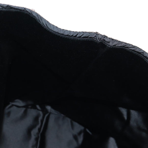 PRADA Sequin Tote Bag Nylon Gold Black Auth 165478V