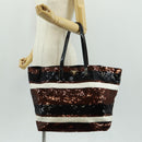 PRADA Sequin Tote Bag Nylon Gold Black Auth 165478V-24