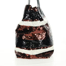 PRADA Sequin Tote Bag Nylon Gold Black Auth 165478V-4