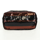 PRADA Sequin Tote Bag Nylon Gold Black Auth 165478V-5