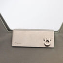 Salvatore Ferragamo Gancini Shoulder Bag Suede Gray Silver Auth 165484-17