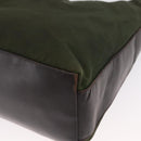 PRADA Shoulder Bag Nylon Khaki Silver Auth 165486-14