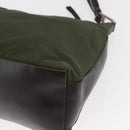 PRADA Shoulder Bag Nylon Khaki Silver Auth 165486-16