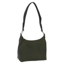 PRADA Shoulder Bag Nylon Khaki Silver Auth 165486-1