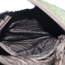PRADA Shoulder Bag Nylon Khaki Silver Auth 165486-21