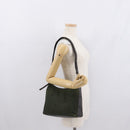 PRADA Shoulder Bag Nylon Khaki Silver Auth 165486-22