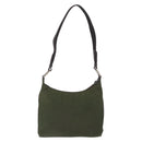 PRADA Shoulder Bag Nylon Khaki Silver Auth 165486-2