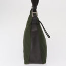 PRADA Shoulder Bag Nylon Khaki Silver Auth 165486-4