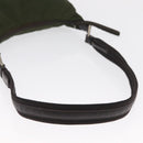 PRADA Shoulder Bag Nylon Khaki Silver Auth 165486-7
