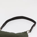 PRADA Shoulder Bag Nylon Khaki Silver Auth 165486-8