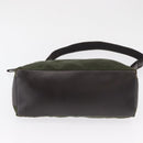 PRADA Shoulder Bag Nylon Khaki Silver Auth 165486-5