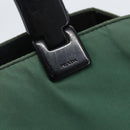 PRADA Hand Bag Nylon Green Silver Auth 165487-9