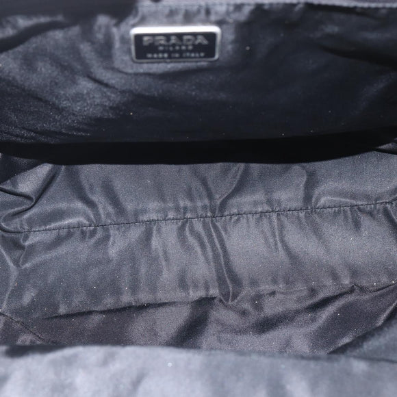 PRADA Hand Bag Nylon Green Silver Auth 165487
