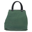 PRADA Hand Bag Nylon Green Silver Auth 165487-2