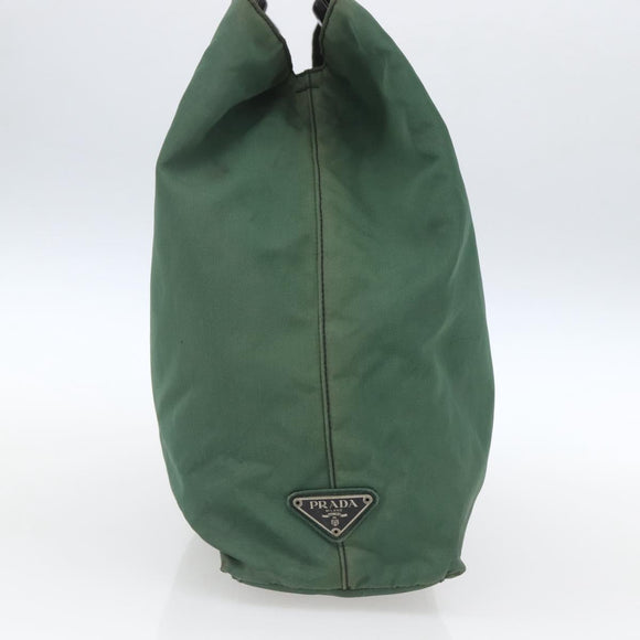 PRADA Hand Bag Nylon Green Silver Auth 165487