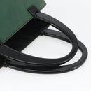 PRADA Hand Bag Nylon Green Silver Auth 165487-7