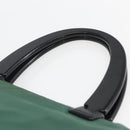 PRADA Hand Bag Nylon Green Silver Auth 165487-14